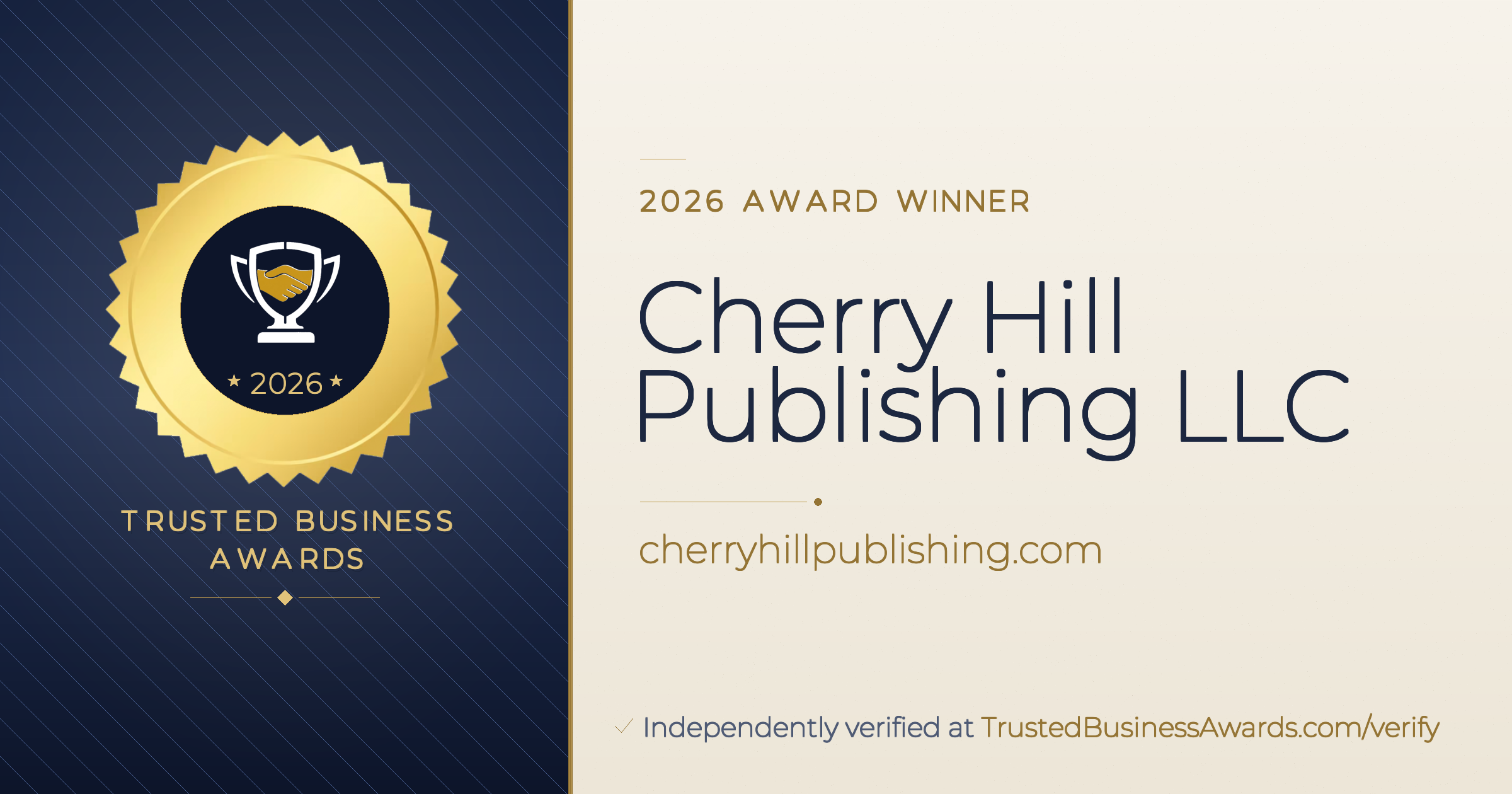 Cherry Hill Publishing LLC — 2026 Trusted Business Awards Winner