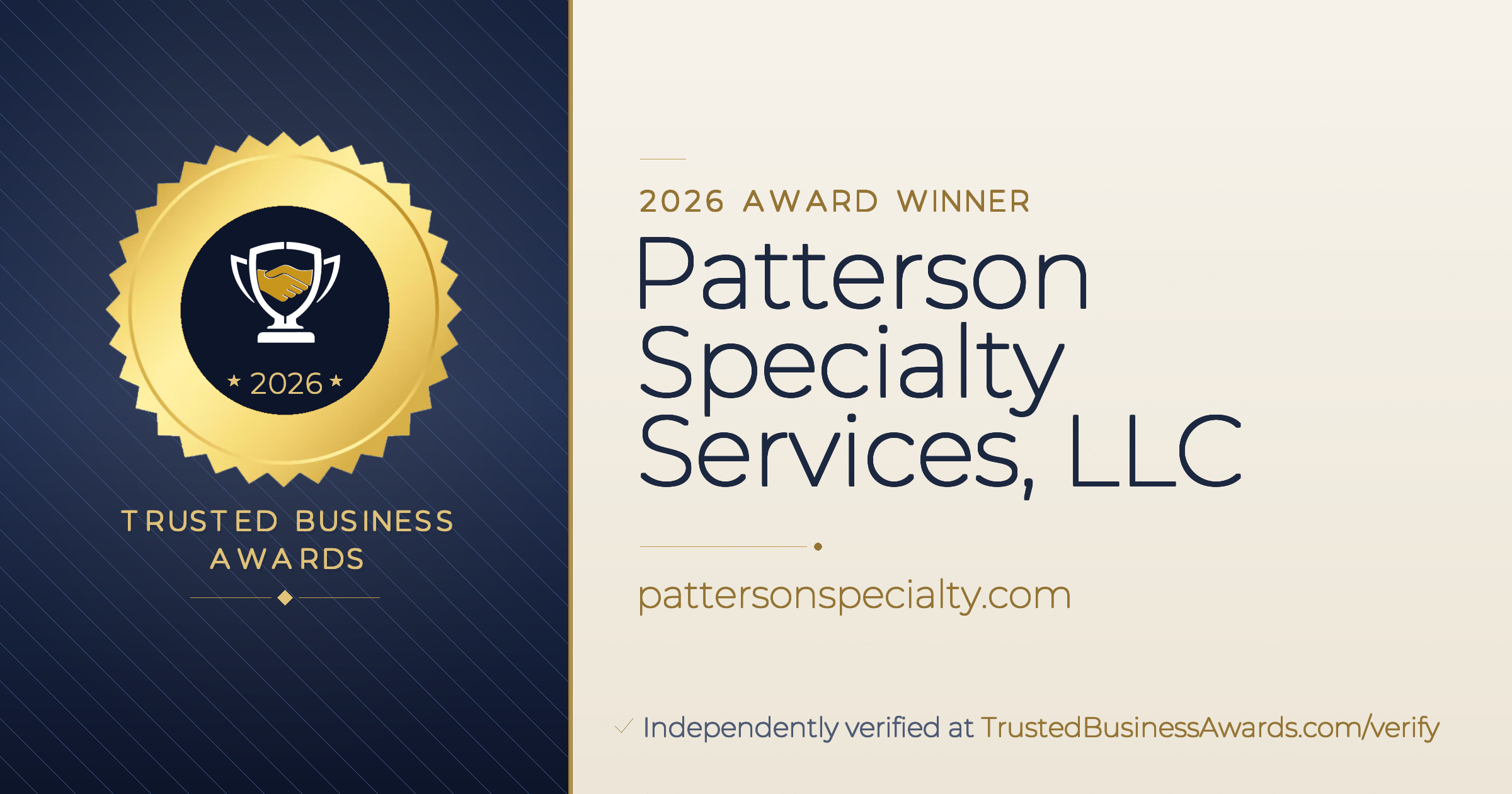 Patterson Specialty Services, LLC — 2026 Trusted Business Awards Winner