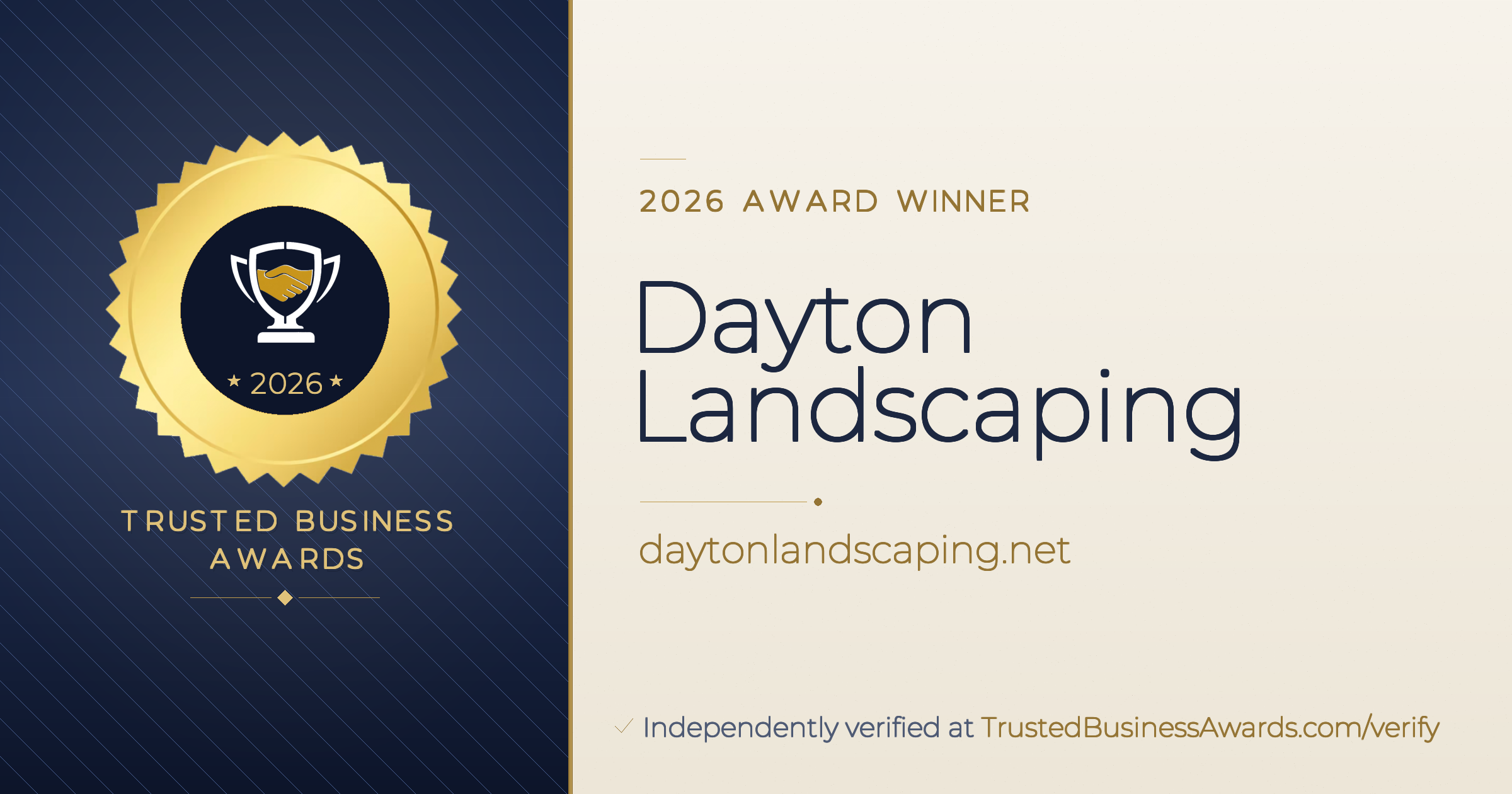 Dayton Landscaping — 2026 Trusted Business Awards Winner