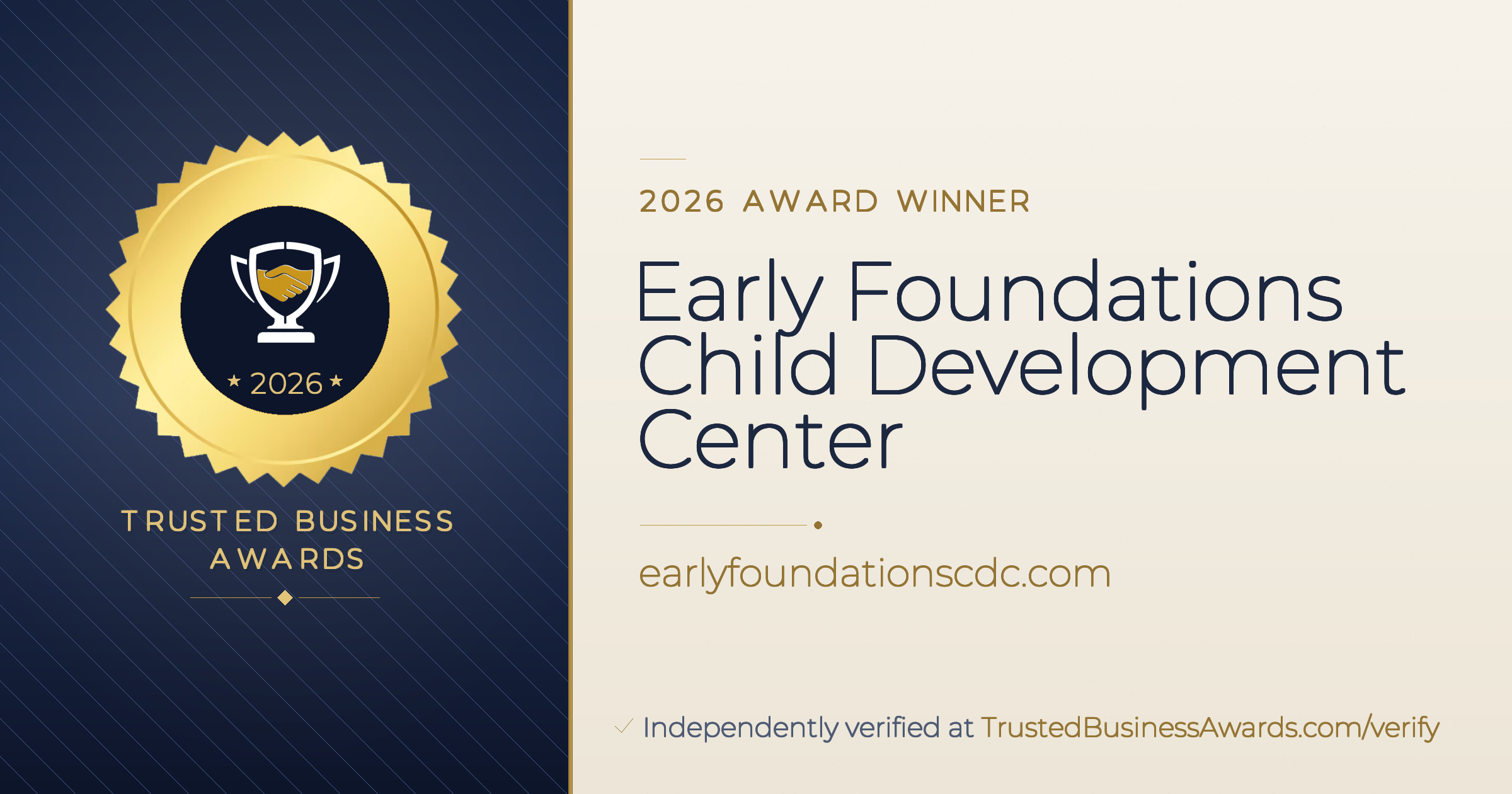 Early Foundations Child Development Center — 2026 Trusted Business Awards Winner